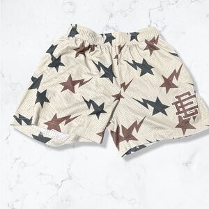 Eric Emanuel Cream Star Pattern Athletic Shorts